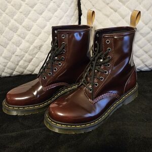 Dr. Martens Vegan 1460 Lace Up Boots Cherry Red Size 10